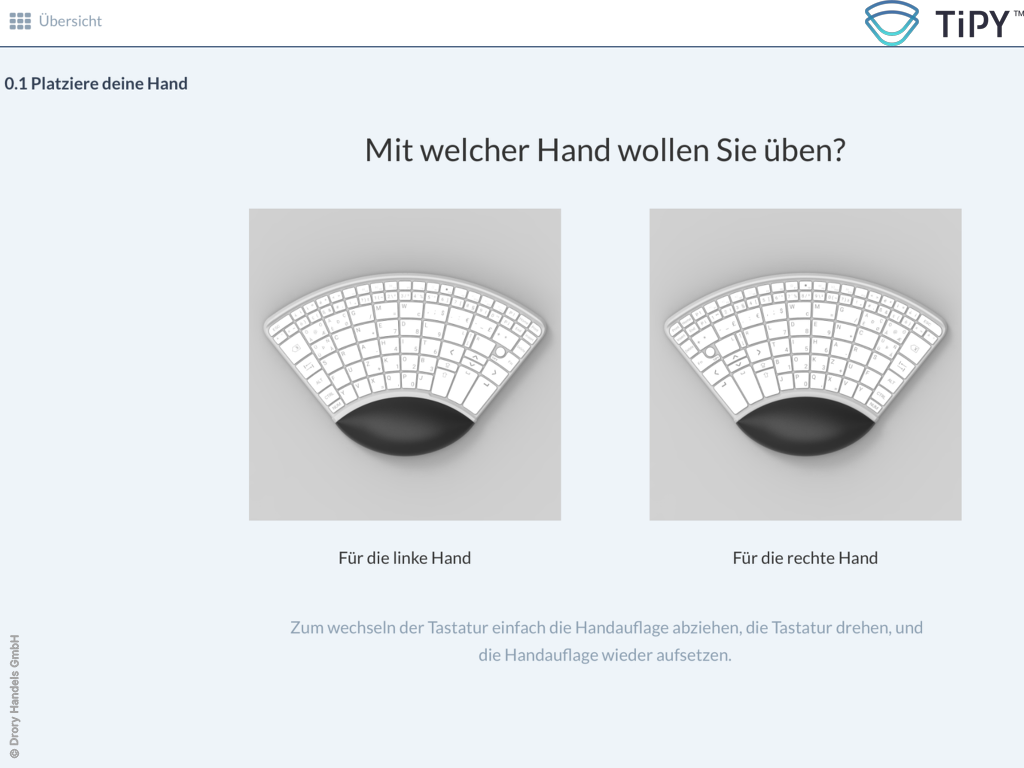 Tipy Keyboard Tastatur Einhandtastatur Tipytrainer2 Copyright