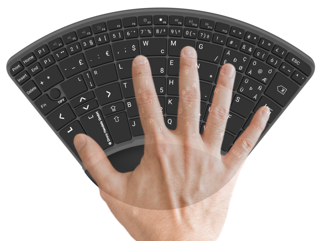 Tipy, Keyboard, Tastatur, Einhand, Einhandtastatur, Hand, One, Computer, Barrierefrei, disabled, one handed keyboard, single, Behinderung, Eingabegerät, single handed keyboard,input device, handed, Rechtshänder, Linkshänder, Einhänder, Links, Rechts, Right, Left,
