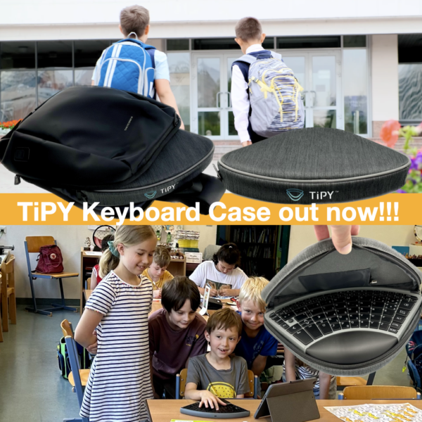 Tipy keyboard case. A custom made grey bag to safely carry your TiPY one-hand keyboard.