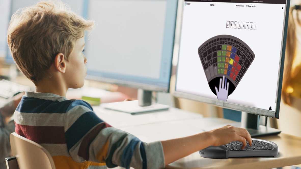 Tipy, Keyboard, Tastatur, Einhand, Einhandtastatur, Hand, One, Computer, Barrierefrei, disabled, one handed keyboard, single, amputee, Behinderung, Eingabegerät, single handed keyboard,input device, handed, Rechtshänder, Linkshänder, Einhänder, Links, Rechts, Right, Left, Schule, School, Five, finger, typing, Bildung, Inklusion, Platus