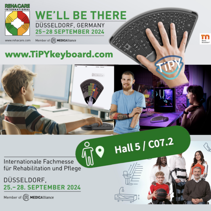 Tipy, Keyboard, Tastatur, Einhand, Einhandtastatur, Hand, One, Computer, Barrierefrei, disabled, one handed keyboard, single, amputee, Behinderung, Eingabegerät, single handed keyboard,input device, handed, Rechtshänder, Linkshänder, Einhänder, Links, Rechts, Right, Left, Schule, School, Five, finger, typing, Bildung, Inklusion,